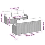 vidaXL Ensemble de canapé de jardin 7 Pièces Noir 55 x 55 x 37 cm
