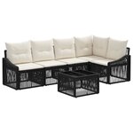 vidaXL Ensemble de canapé de jardin 6 Pièces Noir polyrotin