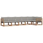 vidaXL Ensemble de canapés d'extérieur 6 pc Gris Naturel et Clair