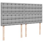 vidaXL Sommier à lattes de lit avec matelas Gris clair 180x200cm Tissu
