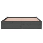 vidaXL Cadre de lit Gris Bois massif 140x190 cm