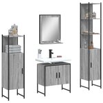 vidaXL Ensemble d'armoires de salle de bain 4 Pièces sonoma gris