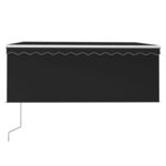 vidaXL Auvent automatique capteur de vent et LED 3x2 5 m Anthracite