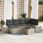 vidaXL Ensemble de 7 pièces de Canapé de Jardin avec Coussins Gris Poly Rotin
