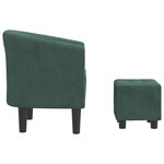 vidaXL Chaise cabriolet avec repose-pied vert foncé velours