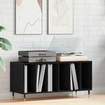 vidaXL Meuble à vinyles Chêne noir 100 x 38 x 48 cm Bois d'ingénierie
