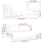 vidaXL Fauteuil de sol ajustable Crème Velours