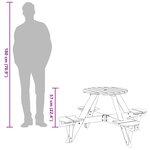 vidaXL Table de pique-nique pour 4 enfants avec trou de parasol rond