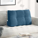 vidaXL Coussin de Dos Bleu 80 x 24 x 50 cm Velours