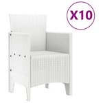 vidaXL Ensemble de salle à manger pour jardin 11 Pièces Blanc