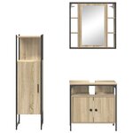 vidaXL Ensemble de mobilier de salle de bain avec étagère 3 Pièces Marron