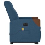 vidaXL Fauteuil inclinable de massage électrique bleu tissu