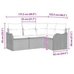 vidaXL Ensemble de canapé de jardin 4 Pièces Gris clair Poly rotin