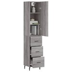 vidaXL Buffet haut Sonoma gris 34 5x34x180 cm Bois d'ingénierie