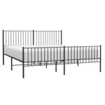 vidaXL Cadre de lit métal sans matelas avec pied de lit noir 183x213cm