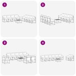 vidaXL Ensemble de canapés d'extérieur 9 pc Blanc et crème