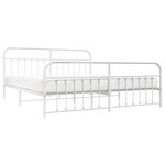 vidaXL Cadre de lit métal sans matelas et pied de lit blanc 200x200 cm