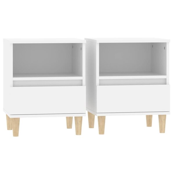 vidaXL Tables de chevet 2 Pièces Blanc 40x35x50 cm