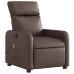 vidaXL Fauteuil de massage inclinable électrique marron similicuir