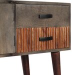 vidaXL Table console Gris 120x35x75 cm Bois de manguier massif brut
