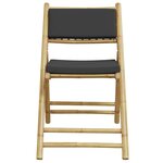 vidaXL Chaises de bistro pliantes lot de 2 coussins gris foncé bambou