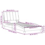 vidaXL Cadre de lit sans matelas gris clair 80x200 cm tissu