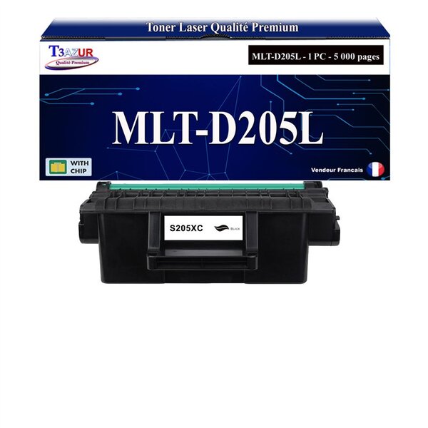 T3AZUR - Toner compatible avec Samsung MLT-D205L MLTD205L pour Samsung SCX4833FD SCX4833FR SCX4833HD SCX4835FD SCX4835FR