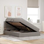 vidaXL Lit avec rangement et LED Taupe 140 x 200 cm Polyester
