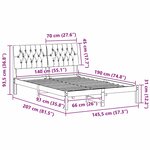 vidaXL Cadre de lit avec tête de lit Noir 140 x 190 cm Pin massif