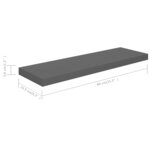 vidaXL Étagère murale flottante 4 Pièces Gris brillant 80x23 5x3 8 cm MDF