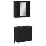vidaXL Ensemble de meubles salle de bain 2 Pièces noir bois d'ingénierie