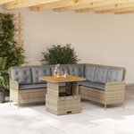 vidaXL Salon de jardin avec coussins 2 Pièces beige résine tressée
