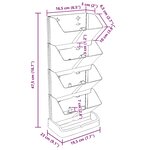 vidaXL Ensemble de jardinières verticales 4 Pièces Anthracite PP