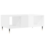 vidaXL Table basse Blanc brillant 90x50x36 5 cm Bois d'ingénierie