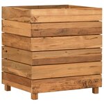vidaXL Lit surélevé 50x40x55 cm bois de teck recyclé et acier