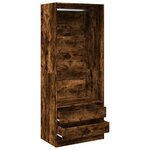 vidaXL Garde-robe chêne fumé 80x50x200 cm bois d'ingénierie