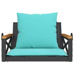 vidaXL Balancelle avec coussins noir 63x62x40 cm résine tressée