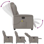 vidaXL Fauteuil de massage inclinable électrique Taupe Tissu