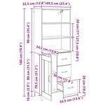vidaXL Haut Armoire avec tiroir Chêne artisanal 69 5 x 34 x 180 cm