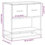 vidaXL Table de chevet noir 60x31x60 cm bois d'ingénierie et métal