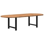 vidaXL Table à manger marron clair bois de chêne massif ovale