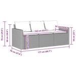 vidaXL Canapé de jardin avec coussins 3 places brun résine tressée