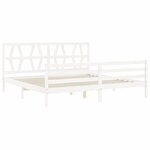 vidaXL Cadre de lit sans matelas blanc 200x200 cm bois massif
