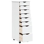 vidaXL Armoire roulante avec tiroirs MOSS blanc bois de pin solide