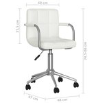 vidaXL Chaise de bureau pivotante Blanc Similicuir