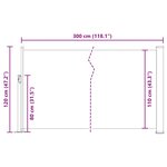 vidaXL Auvent latéral rétractable 120 x 300 cm Marron