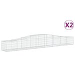 vidaXL Paniers à gabions arqués 2 Pièces 400x50x40/60 cm Fer galvanisé