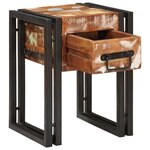 vidaXL Table d'appoint avec tiroir 30 x 30 x 40 cm Bois Recyclé Solide