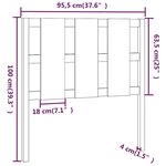 vidaXL Tête de lit Blanc 95 5x4x100 cm Bois massif de pin
