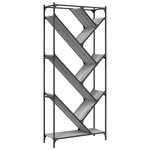 vidaXL Bibliothèque sonoma gris 79x30x180 cm bois ingénierie et métal